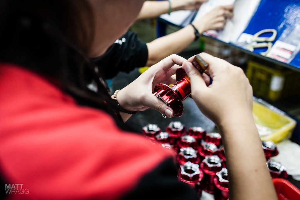 Applying the decals by hand.