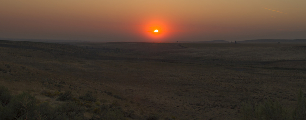 Sunset over the haze