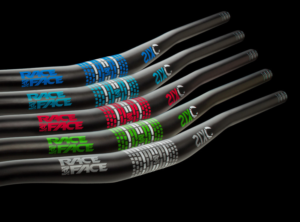 Race Face SixC Matte Carbon Bars - Blue Turquoise Red Green Black